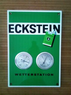 Original altes Emailschild / Wetterstation Eckstein Zigaretten