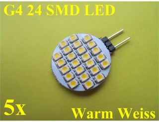 5x G4 24 SMD LED Strahler Leuchte Lampe Licht Birne Warmweiss Warm