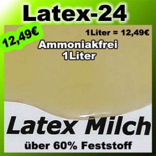 Latexmilch Flüssiglatex 1Liter  Ammoniakfrei  1L12,49€ Semi