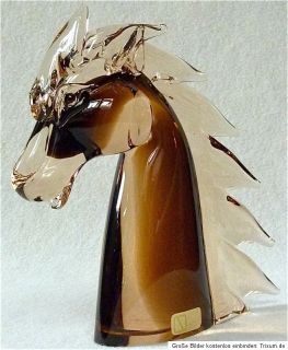 SIGNED NASON & MORETTI ART GLASS HORSE venini barovier seguso vase