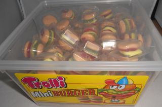 60 Mini Fruchtgummi Trolli Burger (Hamburger) /einzeln verpackt zum