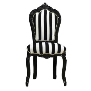 Barockstuhl LOUIS schwarz weiss gestreift antiker Stuhl antik barock