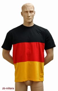 WM Deutschland Fahne T Shirt Schwarz Rot Gold gestreift