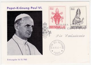 Vaticano Sonderausgabe Kroenung Papst Paul VI 1963 ERSTTAG Mi 432 433
