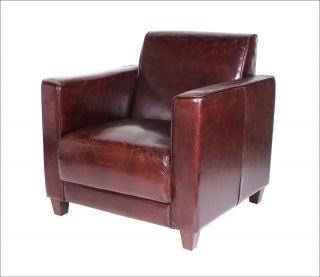 Vintage Sessel Ledersessel Design Lounge Sofa Möbel NEU 441