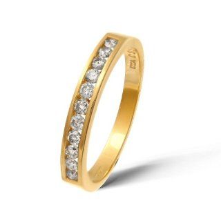 Damen Ring 9 Karat (375) Gelbgold Diamant Gr. 65 (20.7) PR03632Y V
