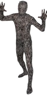Zebra SKINZ Lycra Spandex Body Hautenger Ganzkörper Anzug Größe L