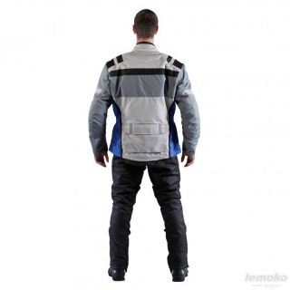 Cordura Jacke Motorradjacke Atmungsaktiv Grau/Blau