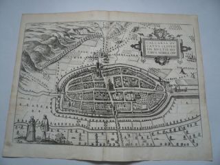 Kalkar, anno 1575, Braun Hogenberg, Radierung,Grundriss