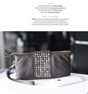 HOT Korean Style PU Leather Rivet Lady Clutch Purse Wallet evening