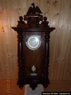Alte antike sehr schöne Wanduhr Regulator Uhr mit Adler Pendeluhr FHS