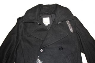 DIESEL WITTOR BLACK PEACOAT 100% AUTHENTIC