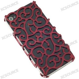 für Iphone 4S Designer Cover chrom LOOK case hülle schale red bling