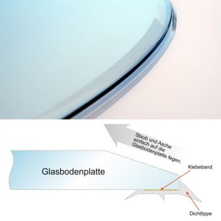 Staubschutz Dichtlippe Glasbodenplatten fuer Glas Kaminplatten 450 cm