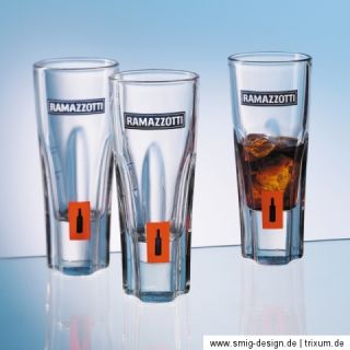 Barset 3 RAMAZZOTTI GLÄSER + LEUCHTPODEST für Flaschen