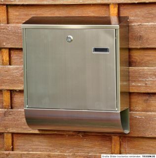 Edelstahl Wandbriefkasten gebürstet Briefkasten Postkasten Mailbox