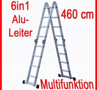 6in1 Multifunktionsleiter 460 cm Klappleiter ALU Leiter