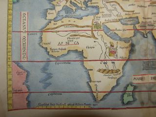 EUROPA ASIEN AFRIKA KOL KARTE PTOLEMÄUS 1541 #D455S