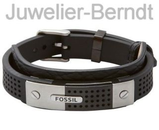 Fossil Herren Armband aus Leder, Edelstahl und PU JF86979  NEU