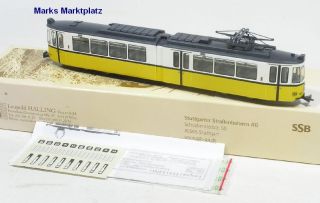 H0m Straßenbahn Gelenktriebwagen Gt4 SSB Halling 457 NEU OVP 1