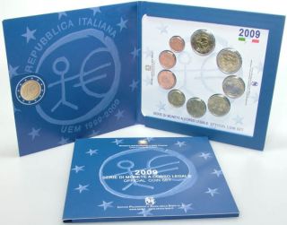 Italien Kursmünzensatz (orig., nom. 5,88 Euro) 2009 vz st incl. 2