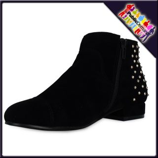 ByPublicDemand   AK1 Ladies Flacher Ankle Studded Zip Up Booties