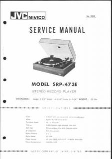 JVC Nivico Service Manual für SRP 473E SRP 473