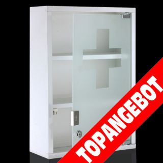 XL Medizinschrank Arzneischrank Edelstahl 45cm weiß NEU