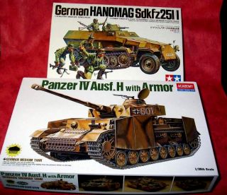 WWII German Panzer IV Ausf.H + Hanomag in 135 Academy Tamiya Neu