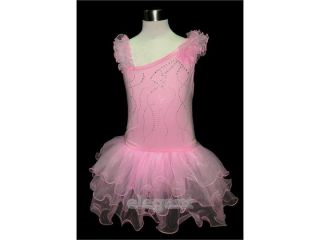 Rock Tutu Kurz Tanz Kleider Petticoat Leotard Rosa Fairy Kostüm