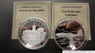 Silbermünzen 20 Dollars Liberia 2000 Welterbe Wartburg   Luftfahrt H