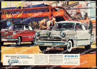 orig. Reklame Gotschke „Ford Taunus 15 M“ Design Auto Pkw Ford