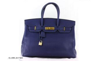 Hermes Paris Birkin Bag 35 Blau Damentasche