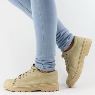 HALBSCHUHE SCHNÜRSCHUHE BEIGE X5351 SCHUHE 36