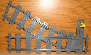 LEGO Weiche rechts neudunkelgrau für RC Eisenbahn mit Hebel