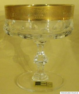 Stück Sektschalen Champagner Glas Bleikristall 30% Goldrand