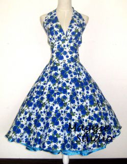 50er Jahre Tanz Kleid zum Petticoat Rockabilly Gr S M L