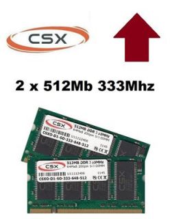 CSX 1Gb 2x 512Mb 333 Mhz Speicher Notebook Laptop Pc 2700