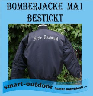 MA1 Bomberjacke bestickt Rücken Front Name Kutte MC