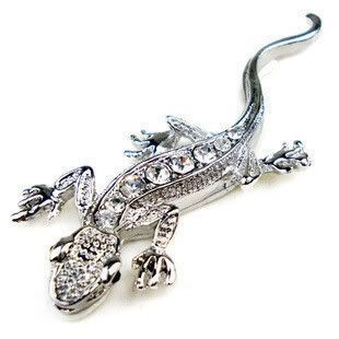 Auto Aufkleber Chrom Emblem Gecko Salamander 3D Strass