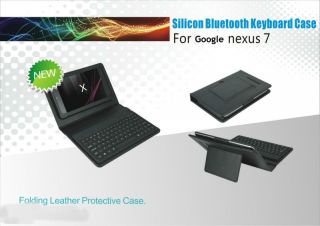 Black Bluetooth Wireless keyboard Leather Case Stand Cover for Google