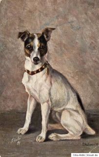 3999/ Künstler AK, Fox Terrier, 1911, Knick unten rechts, Ecken und