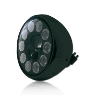 Motorrad Scheinwerfer 10 LED s 7 Zoll NEVO schwarz Klarglas Reflektor