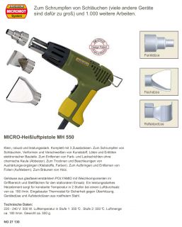 Proxxon micromot Micro Heißluftpistole MH 550 27130