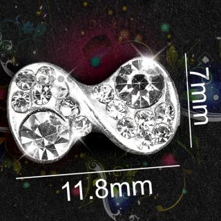 12x Bling Nail Art 3D Butterfly Decoration 4/ nail tips