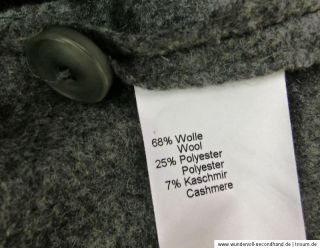 Edler BACKSTAGE Blazer Jacke Grau gekochte gewalkte Wolle Kaschmir Gr