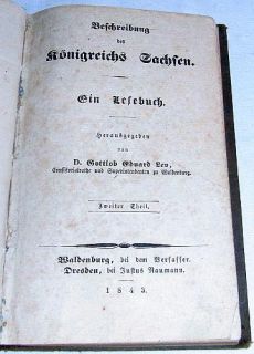 Altes Buch Beschreibung des Königreich Sachsen Teil 2 ca.1843