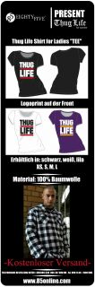NEU Thug Life T Shirt for Women and Ladies schwarz Damen weiß lila