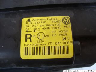VW Touran Scheinwerfer Rechts 1T1941006B AL Frontscheinwerfer (3238