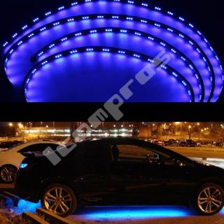 4X Neon Unterbodenbeleuchtung 252 LED Strip Leiste Blau